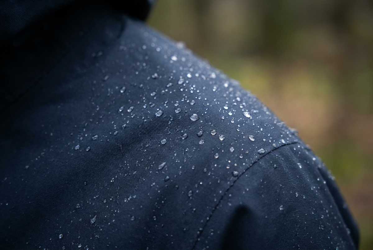 Gotas d'água em tecido impermeável NorthPeak