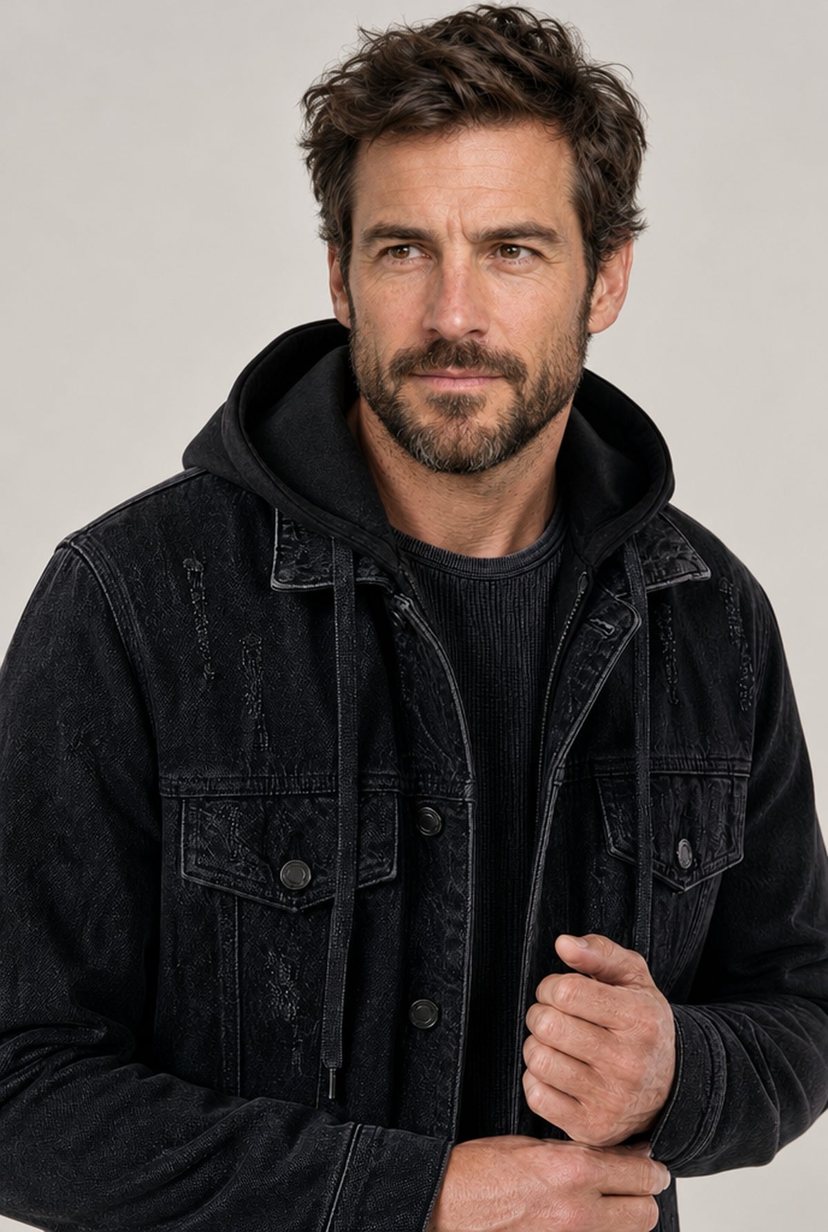 JACKET NORTHPEAK DENIM HOODED TRUCKER MEN'S