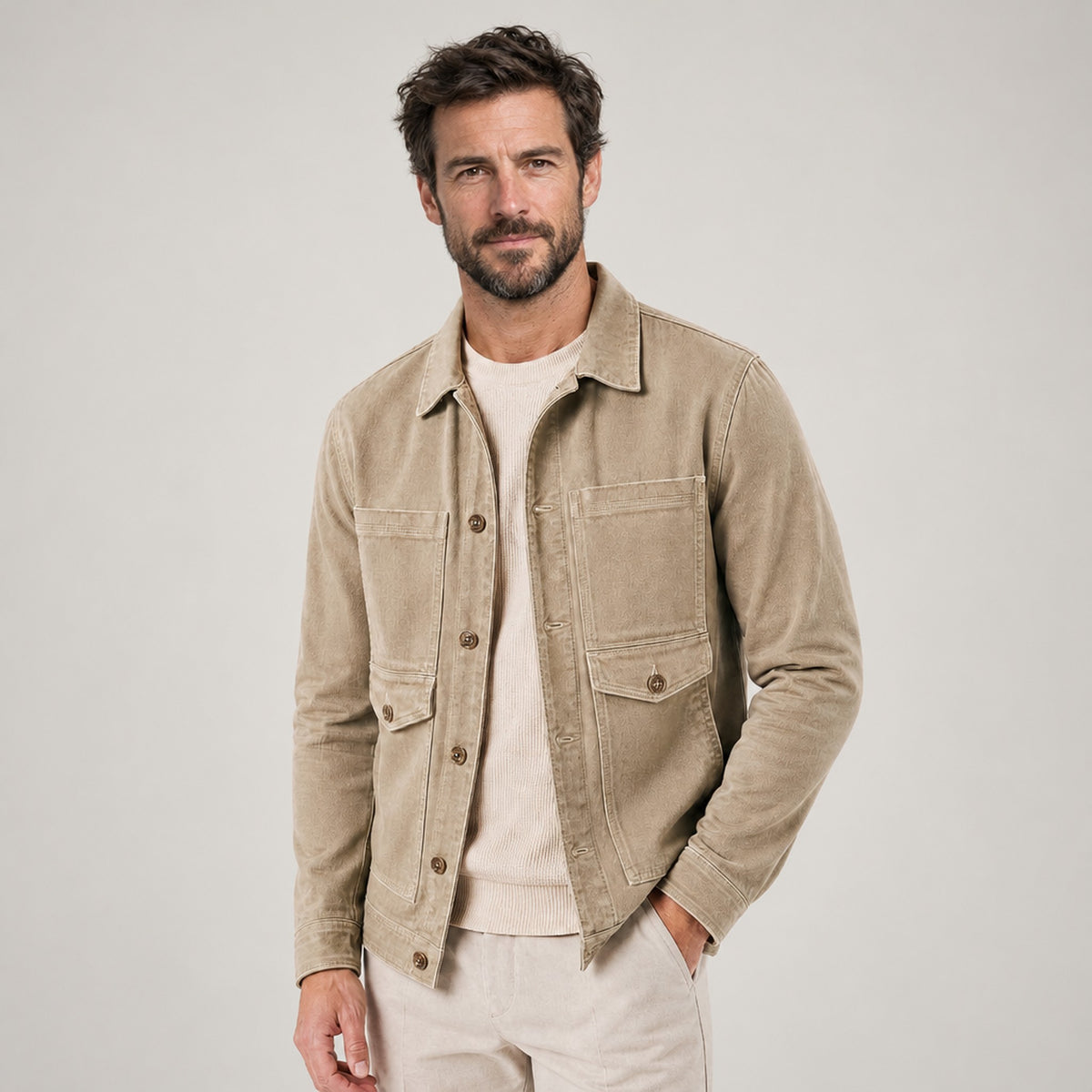 JACKET NORTHPEAK DENIM KHAKI MEN'S