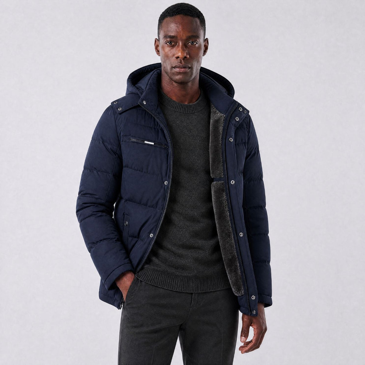 JACKET NORTHPEAK HOODED PUFFER WOOL MEN'S