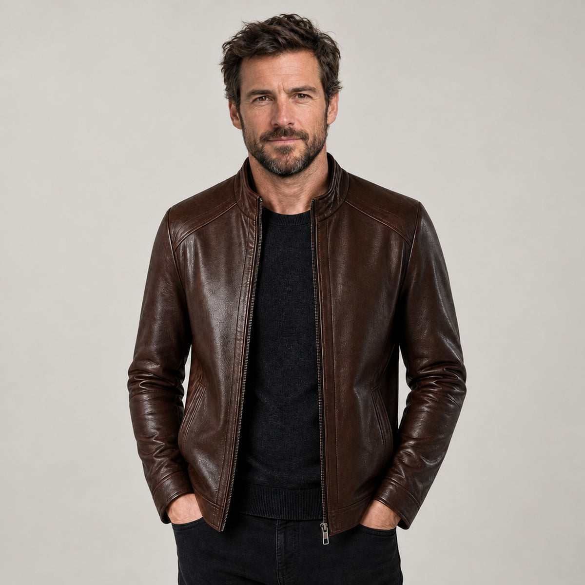 JACKET NORTHPEAK FAUX LEATHER CITY MEN'S