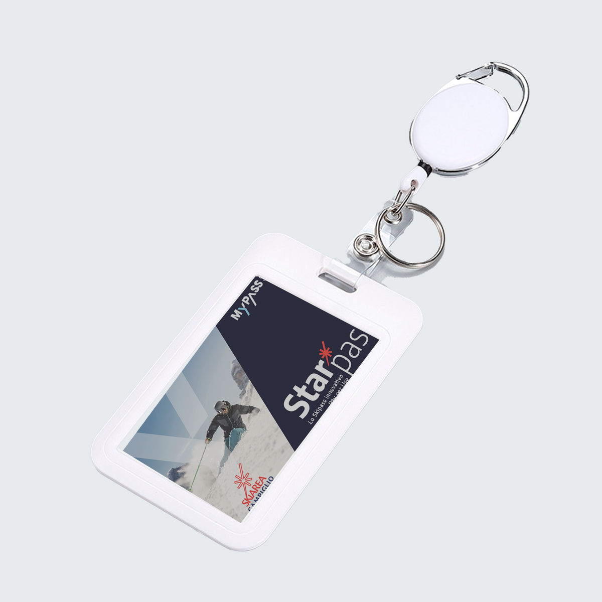 SKI PASS HOLDER NORTHPEAK W/ RETRACTABLE CLIP