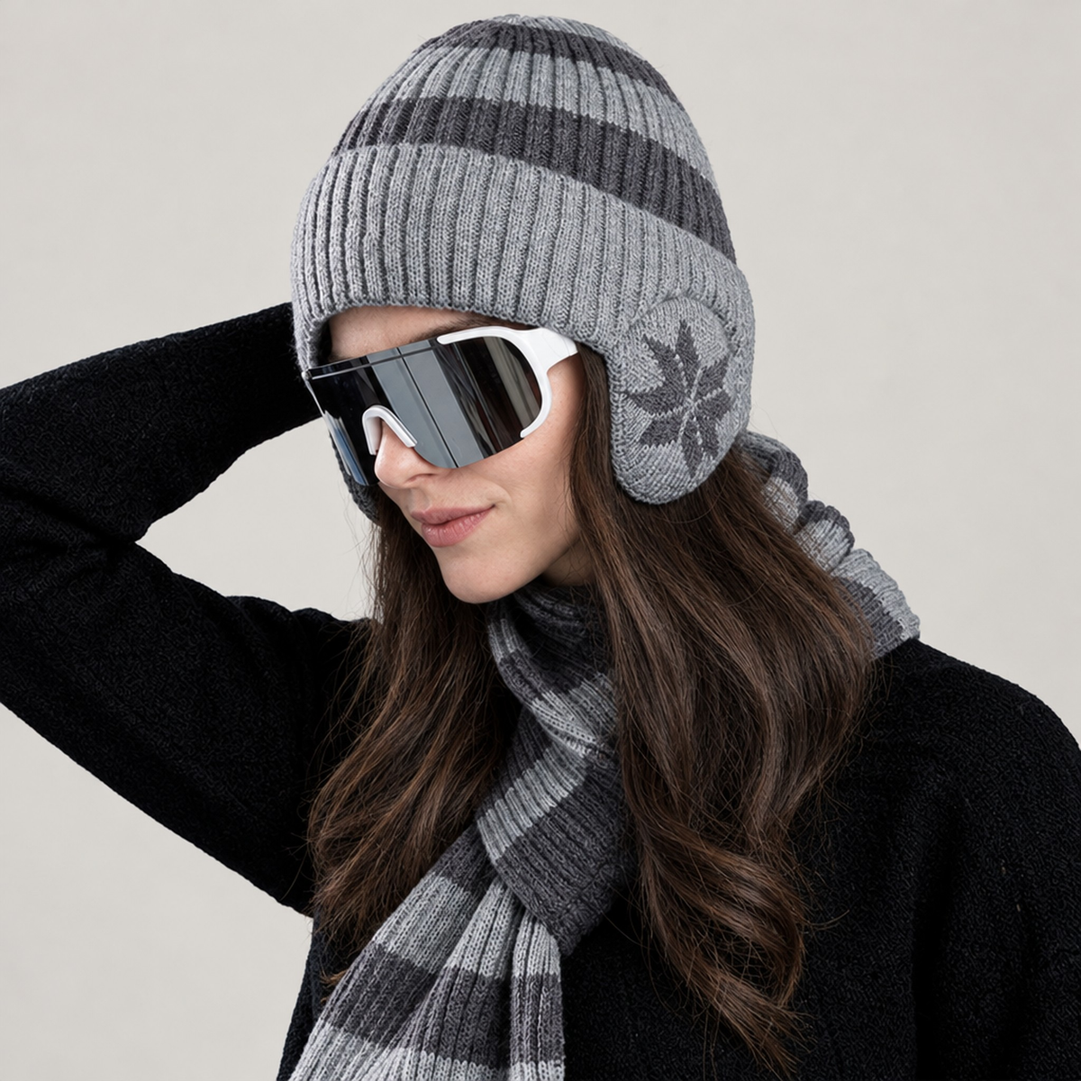 SET NORTHPEAK BEANIE & SCARF SNOWFLAKE