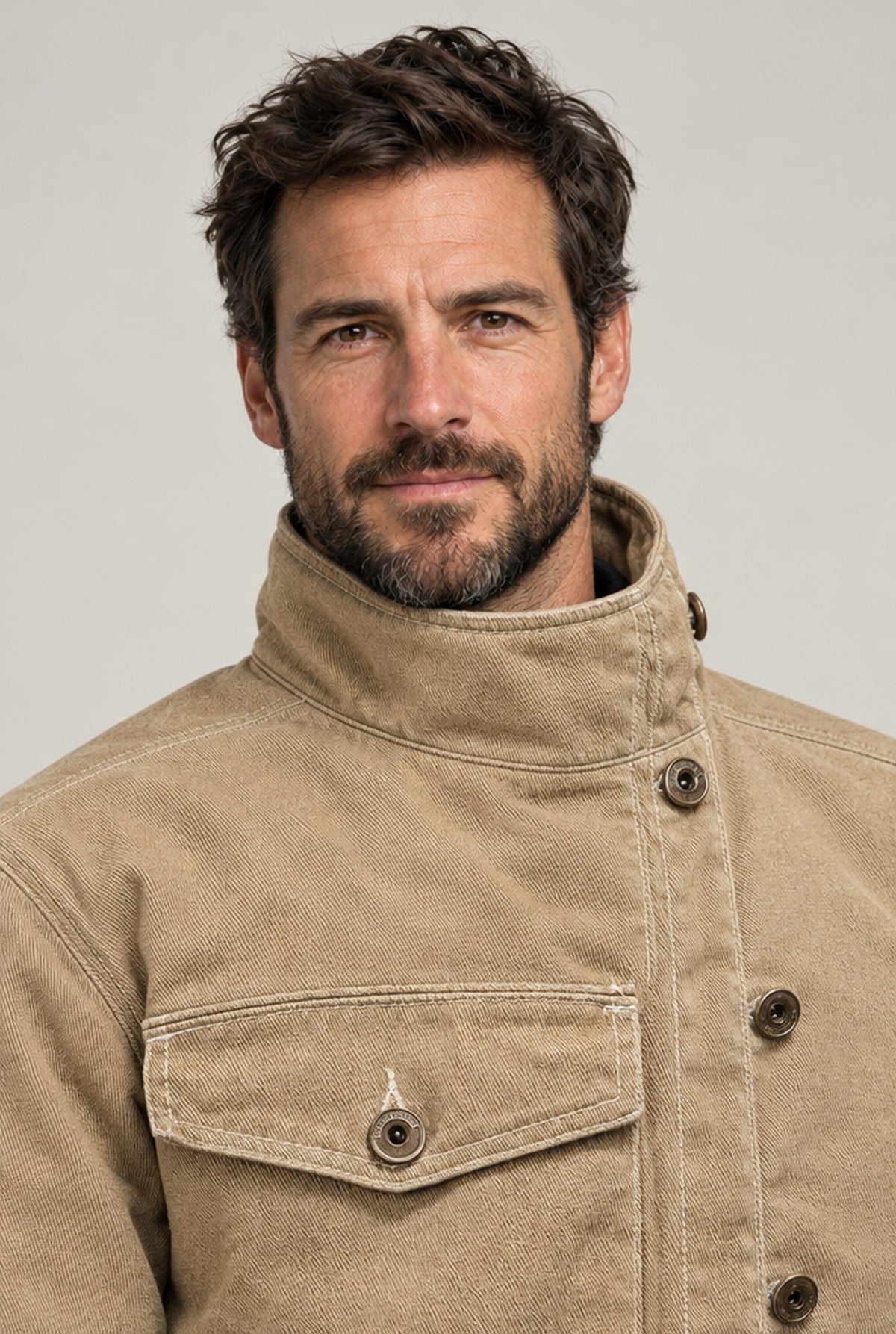 JACKET NORTHPEAK DENIM KHAKI MEN'S