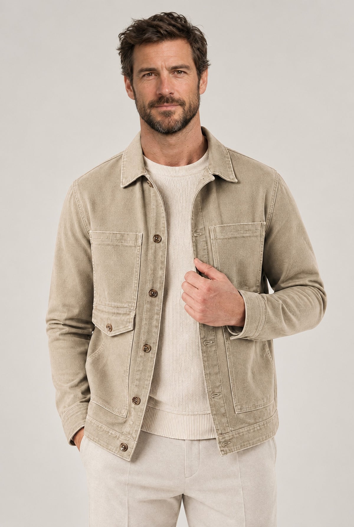 JACKET NORTHPEAK DENIM KHAKI MEN'S