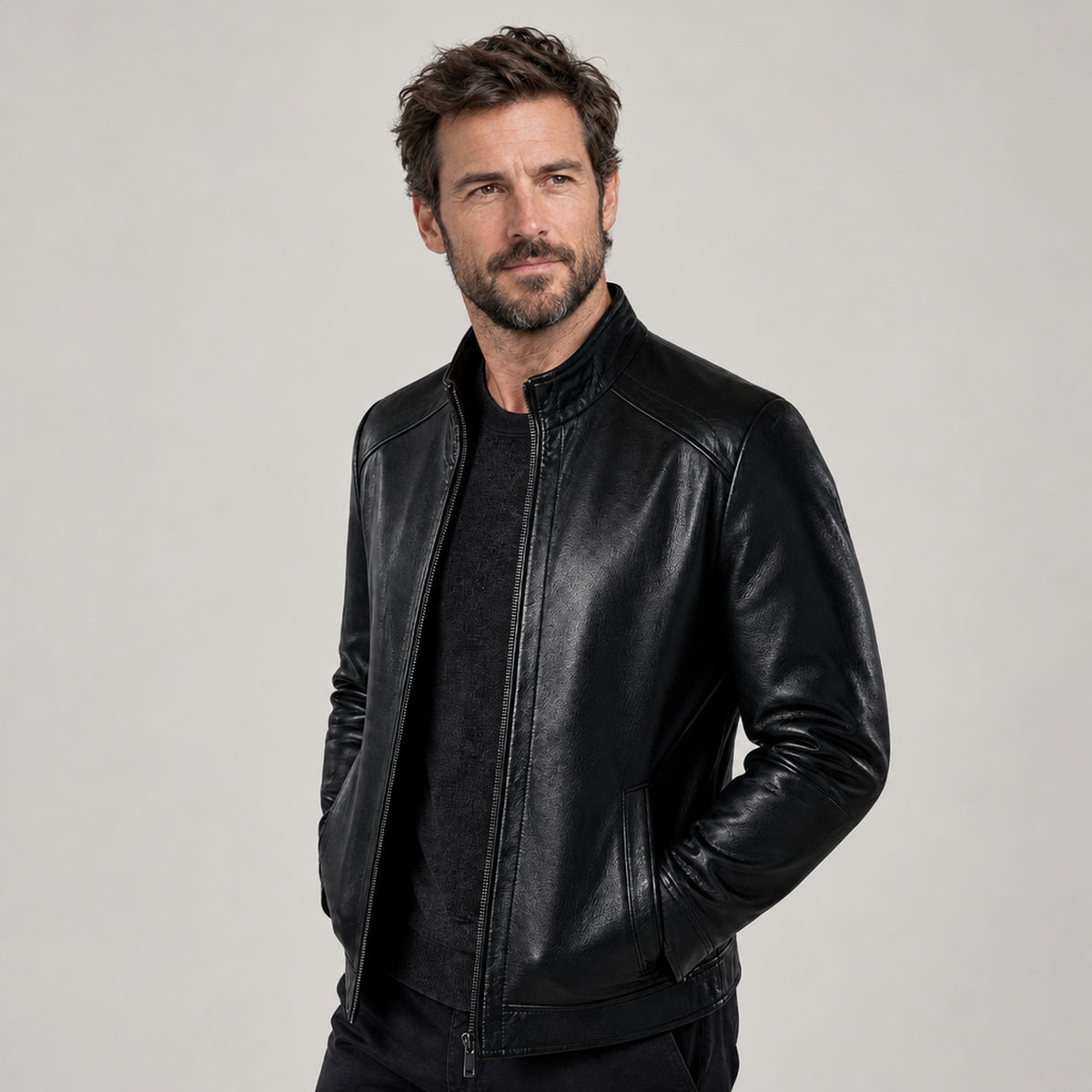 JACKET NORTHPEAK FAUX LEATHER CITY MEN'S