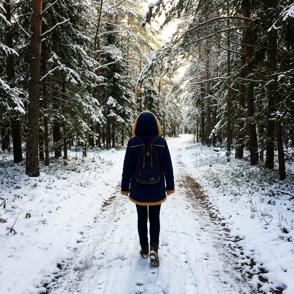 Serra - foto UGC caminhada em trilha na floresta nevada